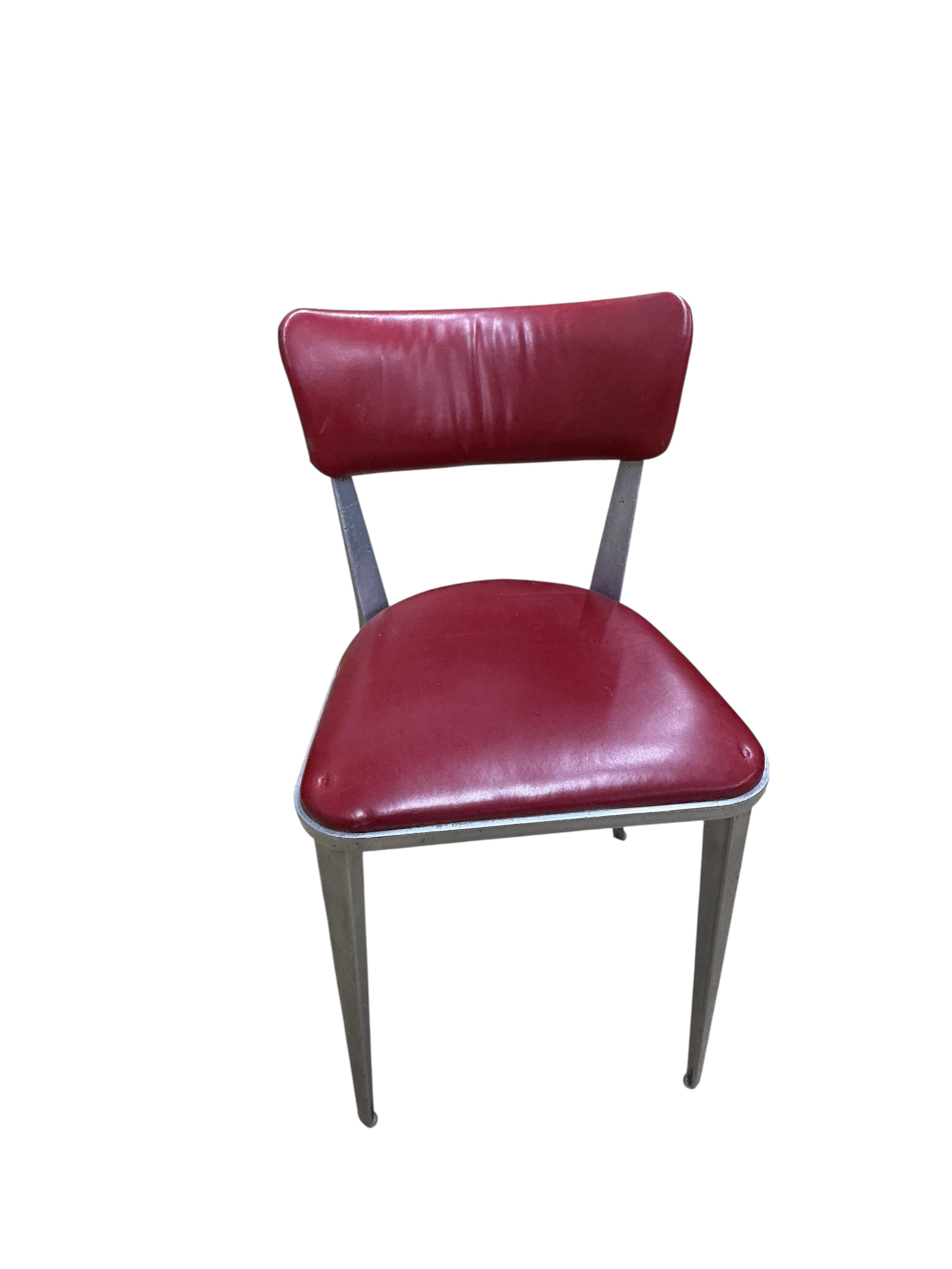 Four 1950's Ernest Race dining chairs, aluminium frames, width 44cm, depth 40cm, height 78cm